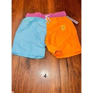 cat & jack color block swim trunks 5t toddler nwt drawstring orange blue